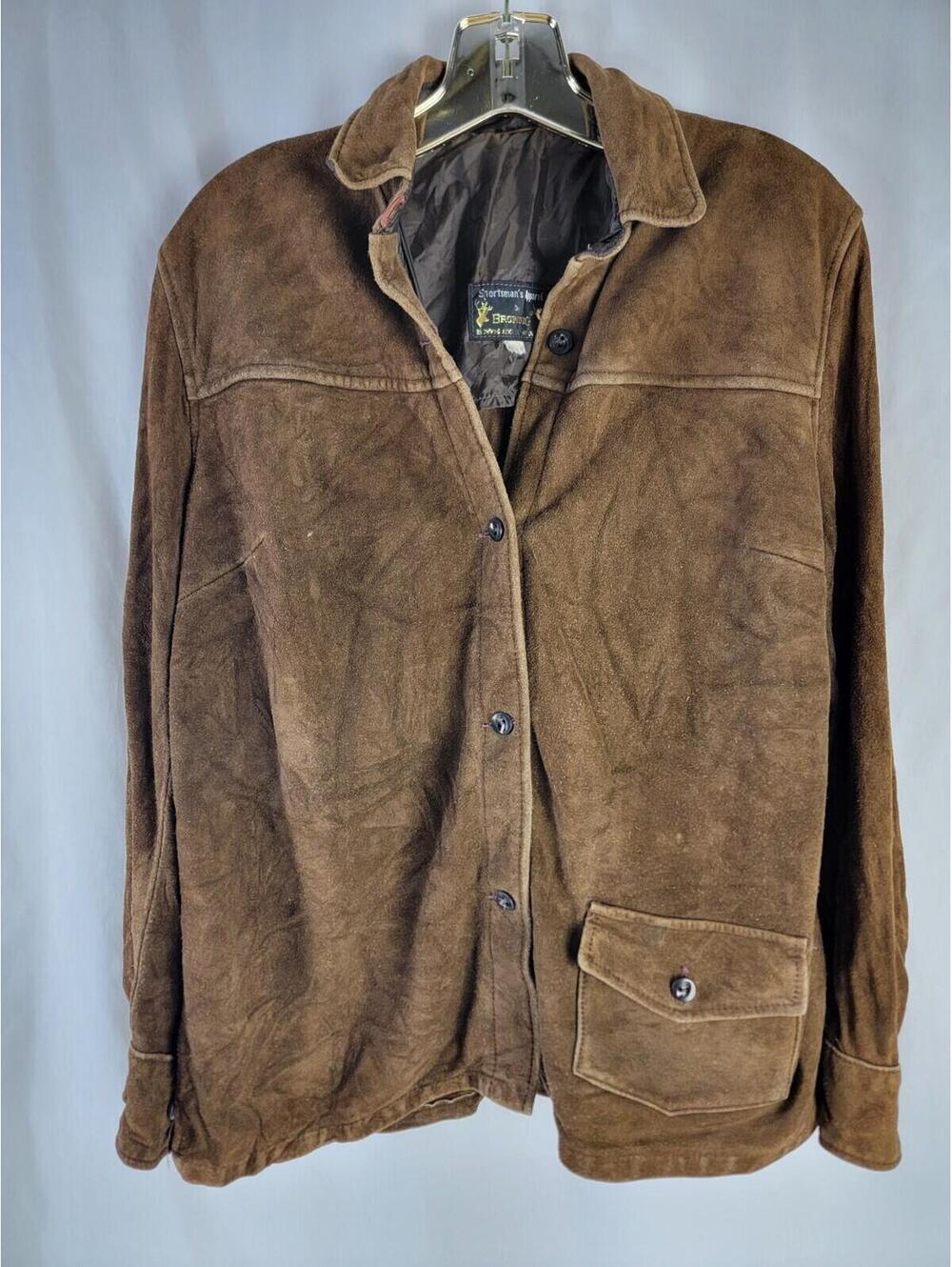 Browning Womens Deer Skin Winter Hunting Jacket Brown Large? Riding Leather VTG